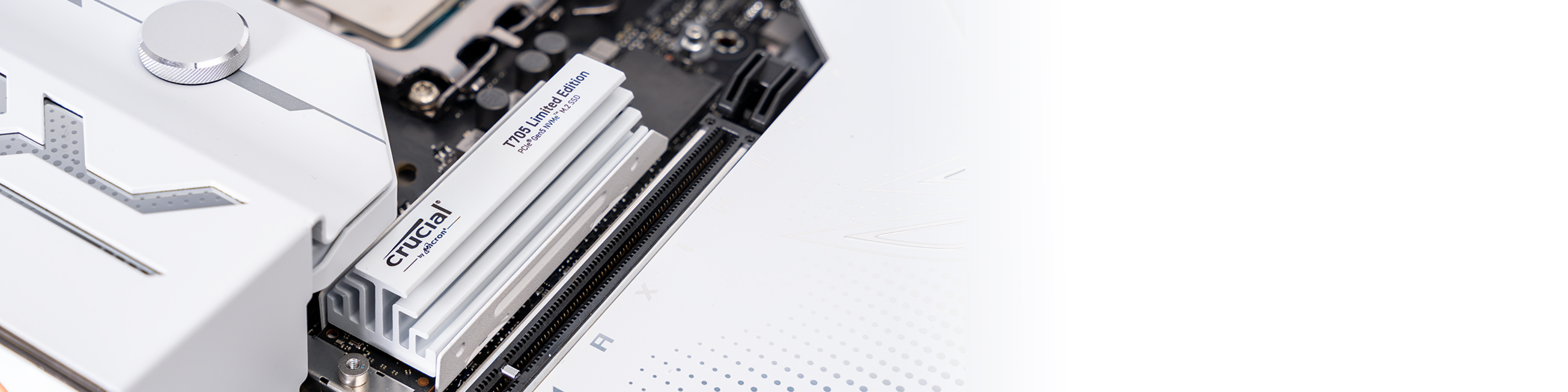 Crucial T705 PCIe 5.0 NVMe M.2 SSD with limited edition white