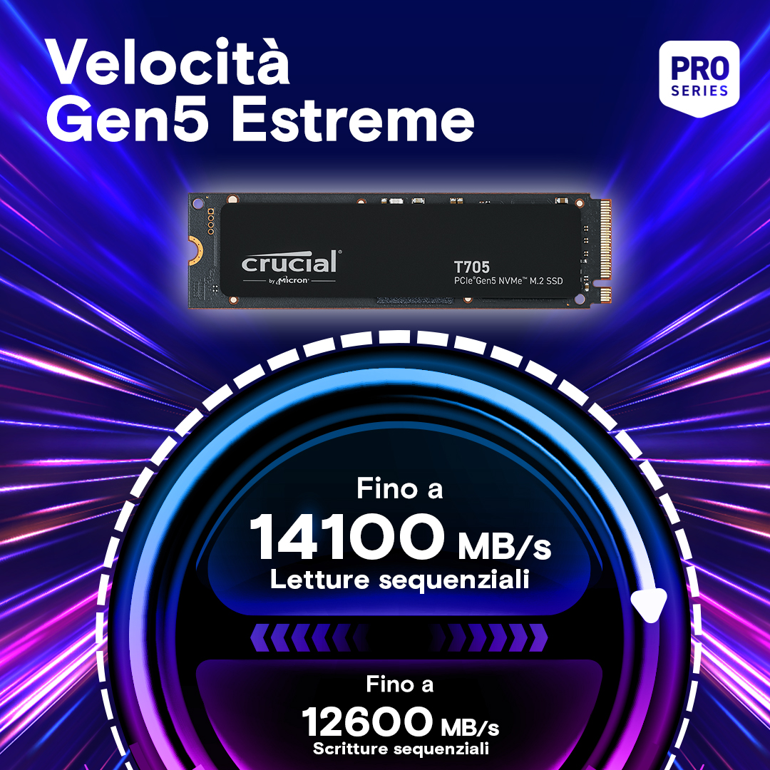 Crucial T705 4TB PCIe Gen5 NVMe M.2 SSD | CT4000T705SSD3 | Crucial IT