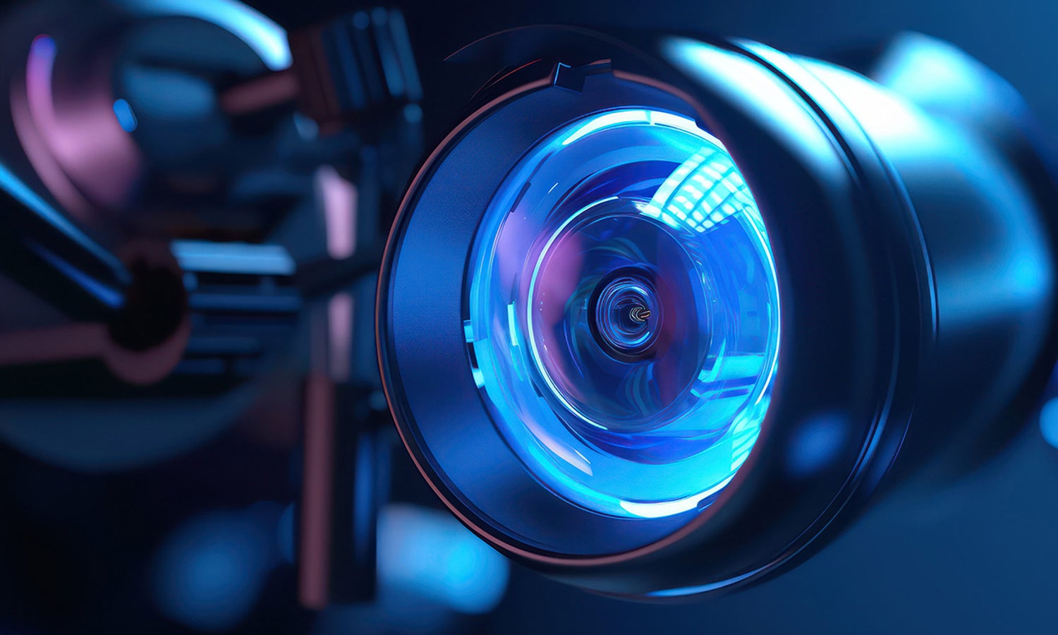 Close up of an eye from a surveillance camera