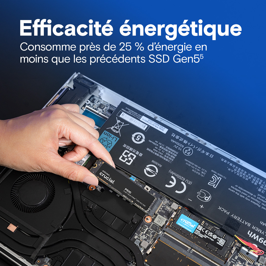 Crucial P510 1TB PCIe Gen5 NVMe M.2 SSD | CT1000P510SSD8 | Crucial FR