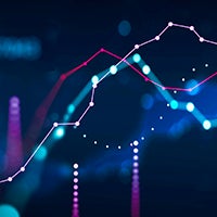 A digital representation of a graph with lines and dots.