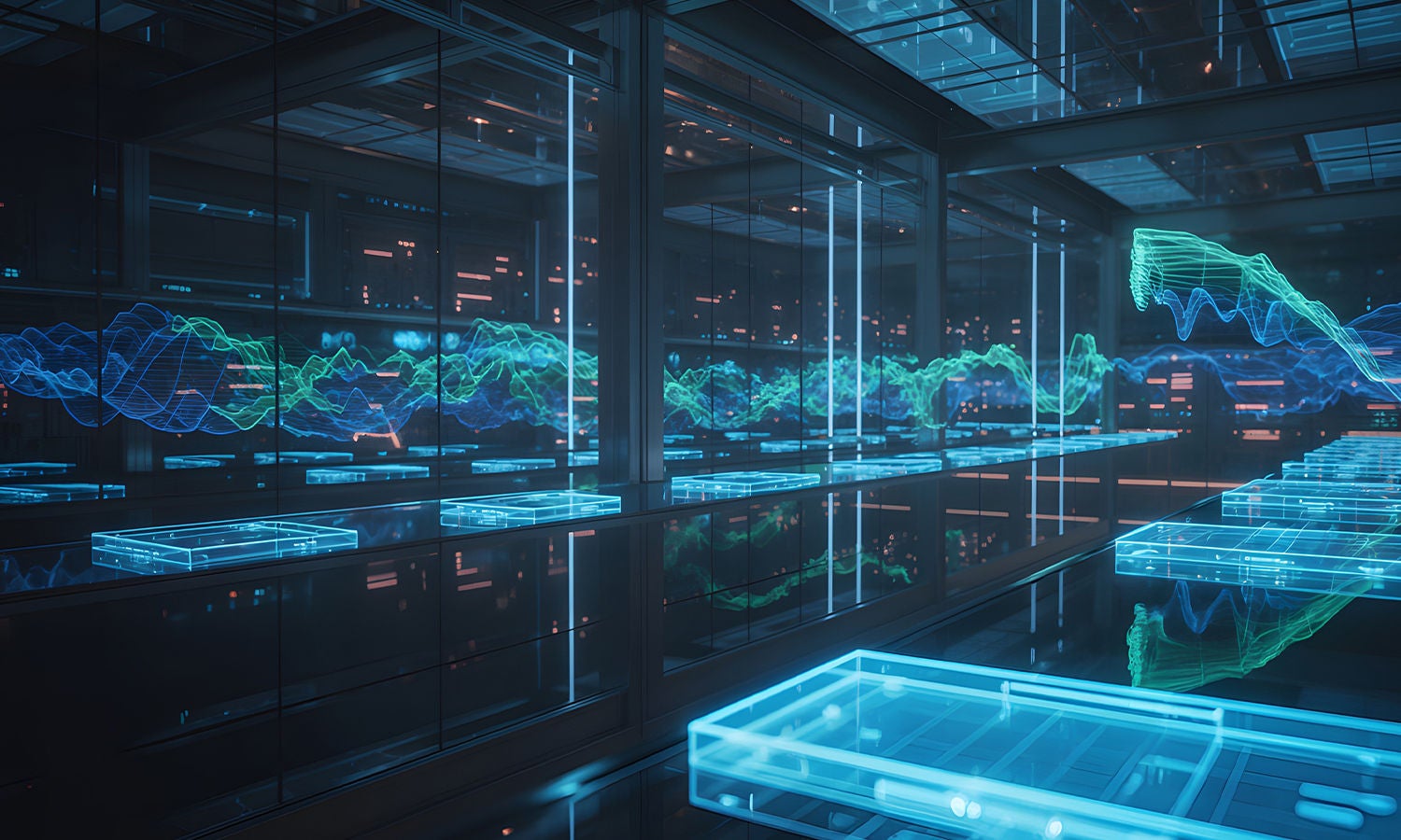 Neon lights in hall tertiary