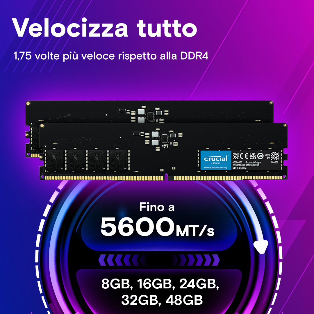 Crucial 16GB DDR5-5600 UDIMM メモリー Crucial 16GB DDR5-5600 UDIMM | CT16G56C46U5 | Crucial.com