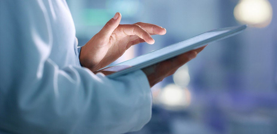 Person using a tablet device