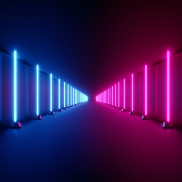 밤의 고속도로 조명 