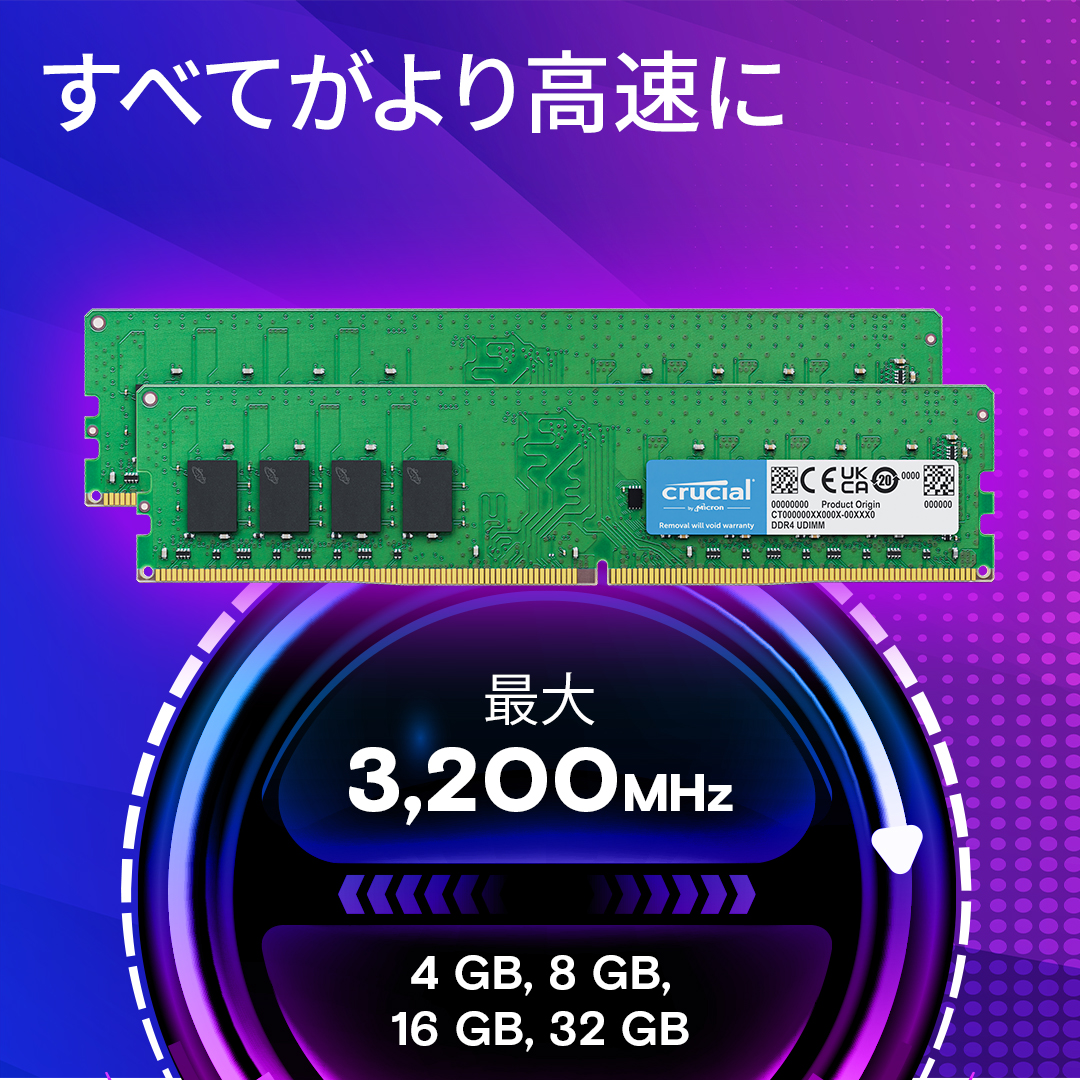 Crucial 32GB DDR4-3200 UDIMM | CT32G4DFD832A | Crucial.com