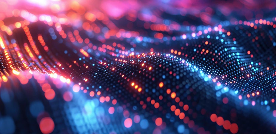 Colorful lights are moving like a wave
