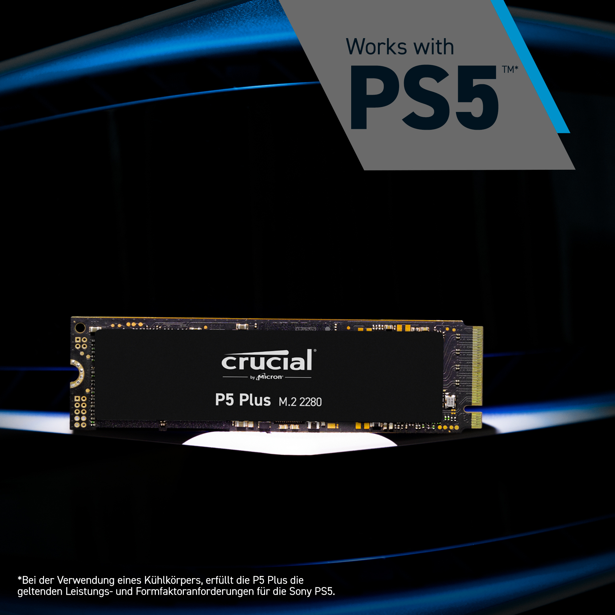 Crucial P5 Plus 2TB Gen4 NVMe M.2 SSD with Heatsink