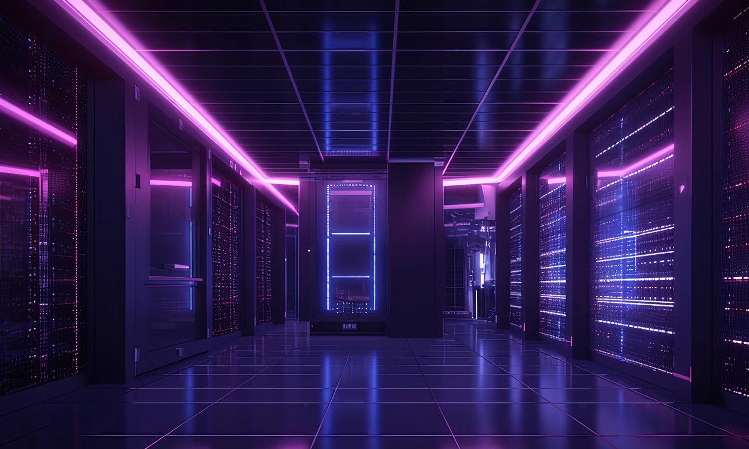 Dark server room