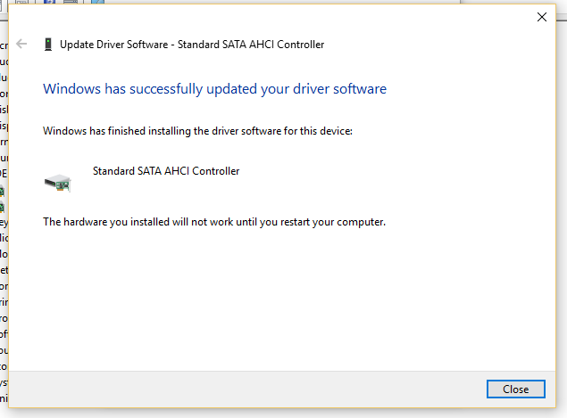 windows have successfully updated