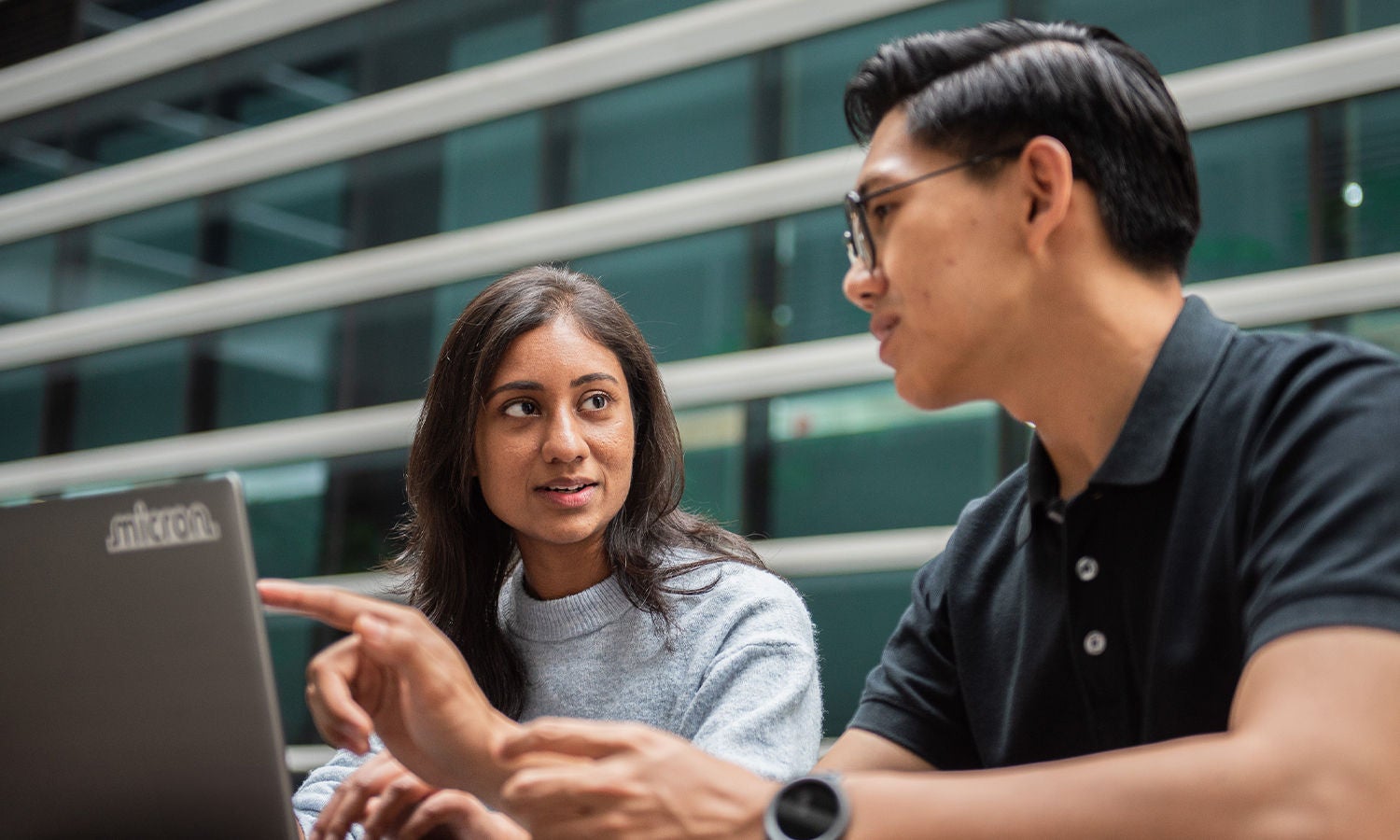 Young professionals with laptop
