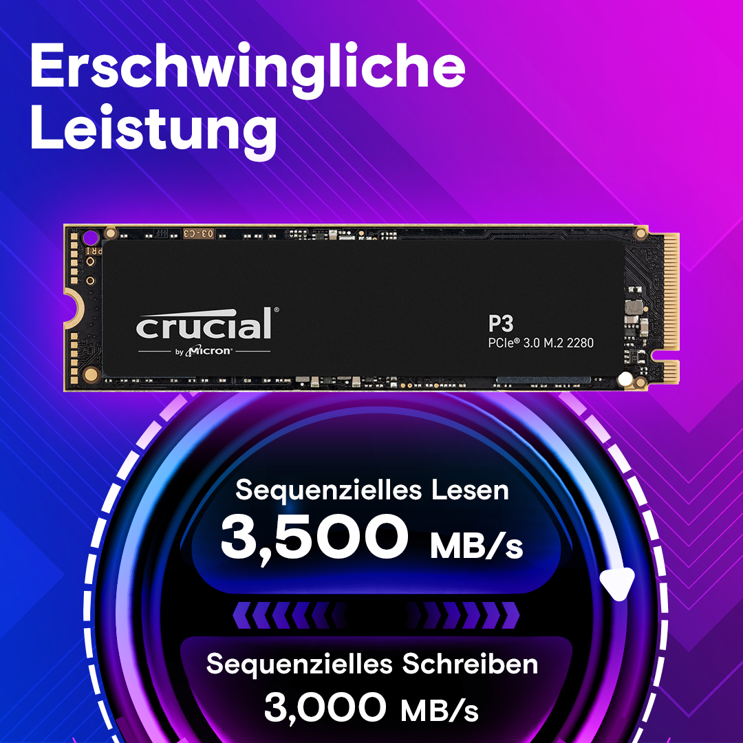 Crucial P3 4TB PCIe M.2 2280 SSD | CT4000P3SSD8 | Crucial.com