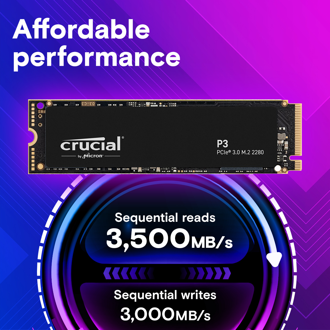 Crucial P3 4TB PCIe M.2 2280 SSD | CT4000P3SSD8 | Crucial.com