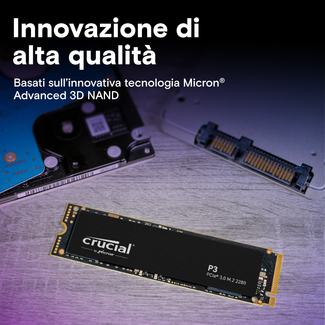 Crucial P3 Plus 1TB M.2 SSD ② Crucial P3 Plus - SSD - 1 TB - interno - M.2 2280 - PCIe 4.0