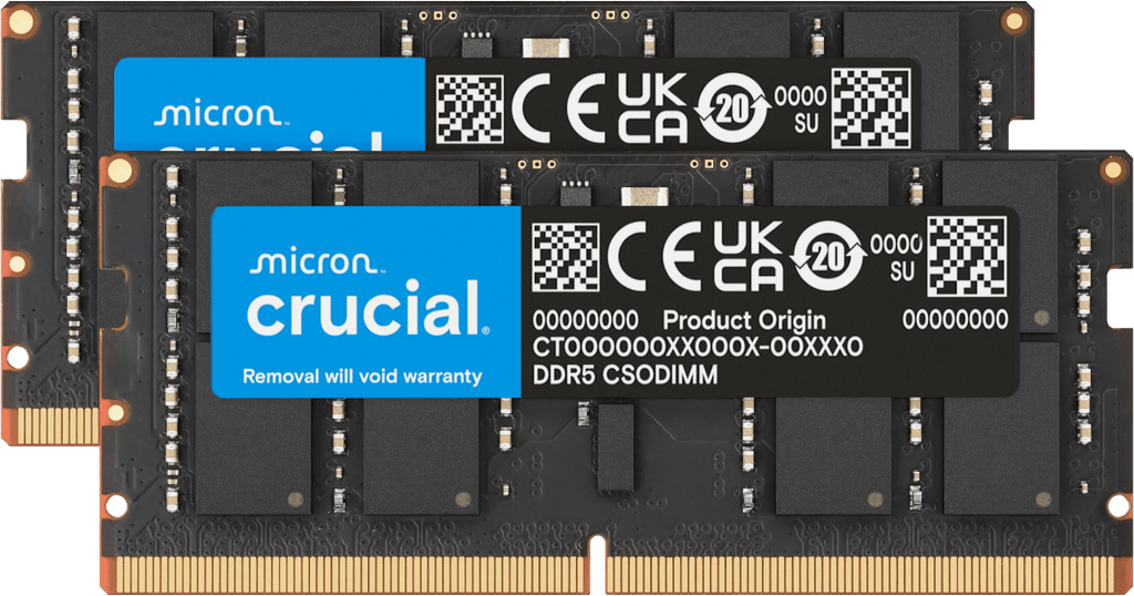 Crucial 64GB Kit (32GBx2) DDR5-6400 CSODIMM- view 1