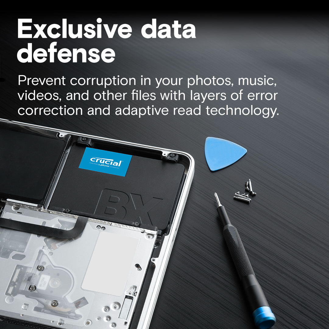 Crucial BX500 SSD 2TB Interno – SATA 2.5 Pollici, Fino A 540 MB/s, 3D NAND, Unità A Stato Solido