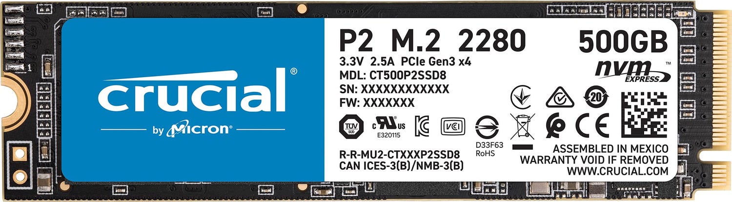 Crucial P2フラットフロント500GB