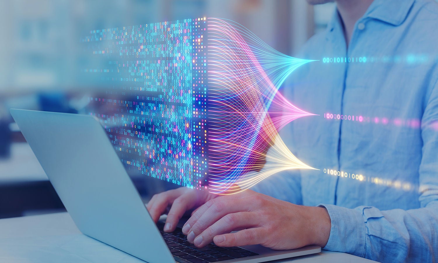 Man laptop ai connections