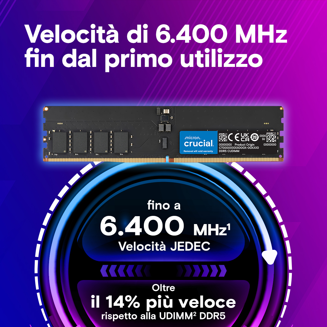 Crucial 64GB Kit (32GBx2) DDR5-6400 CUDIMM