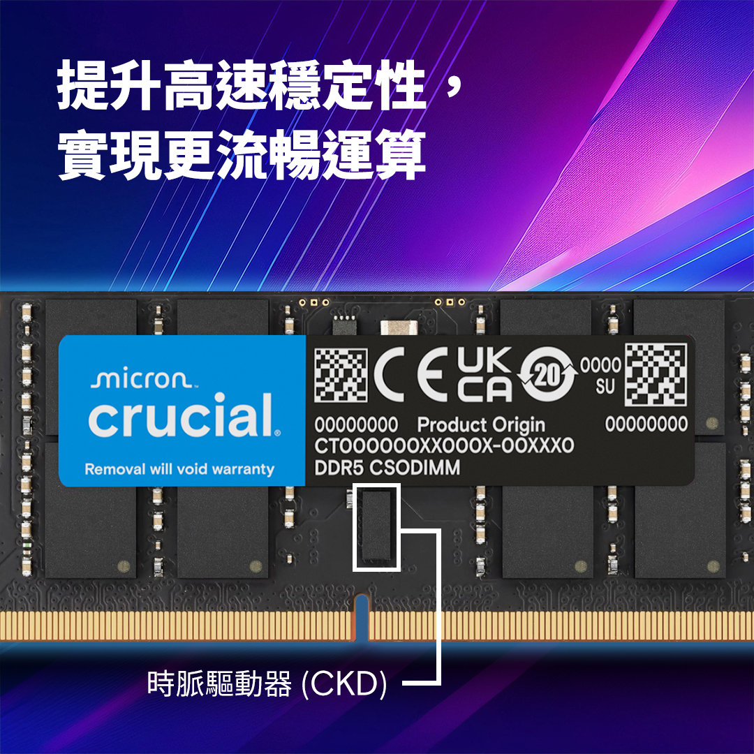 メモリー Crucial 48GB (2x24GB) DDR5 6400 CSODIMM Crucial 48GB Kit (24GBx2) DDR5-6400 CSODIMM | CT2K24G64C52CS5