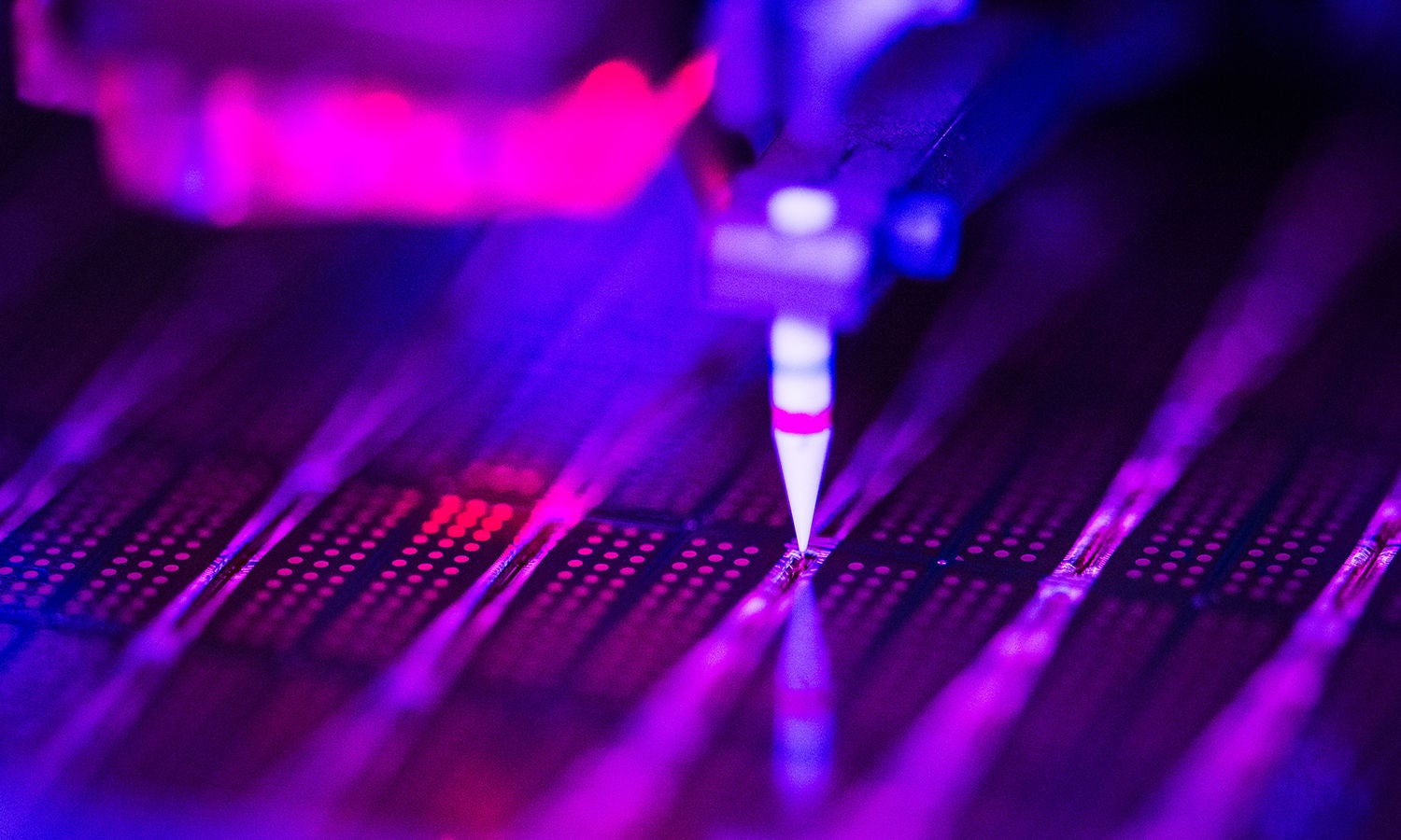 Closeup of chip manufacturing