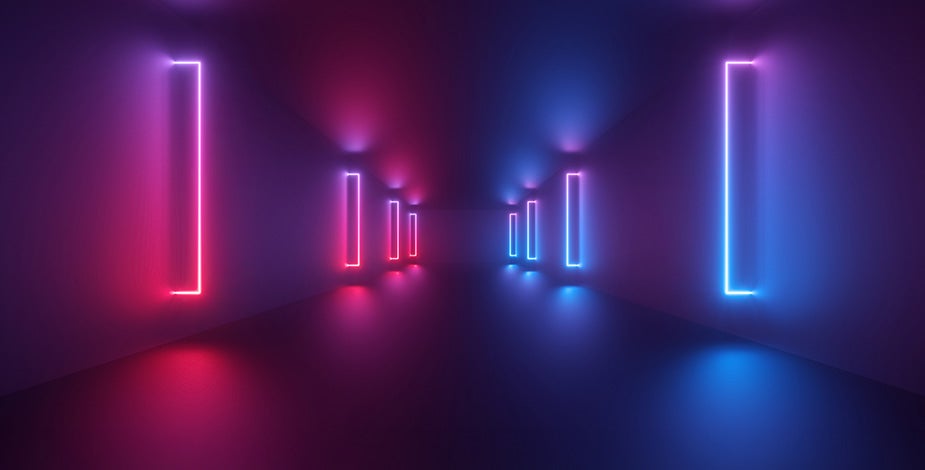Neon lights in hall tertiary