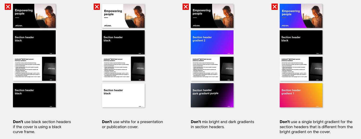 Gradient background and copy