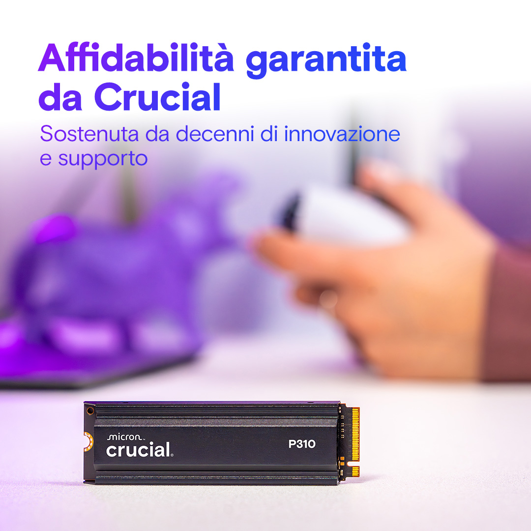 Crucial P310 4TB PCIe Gen4 NVMe 2280 M.2 SSD with heatsink