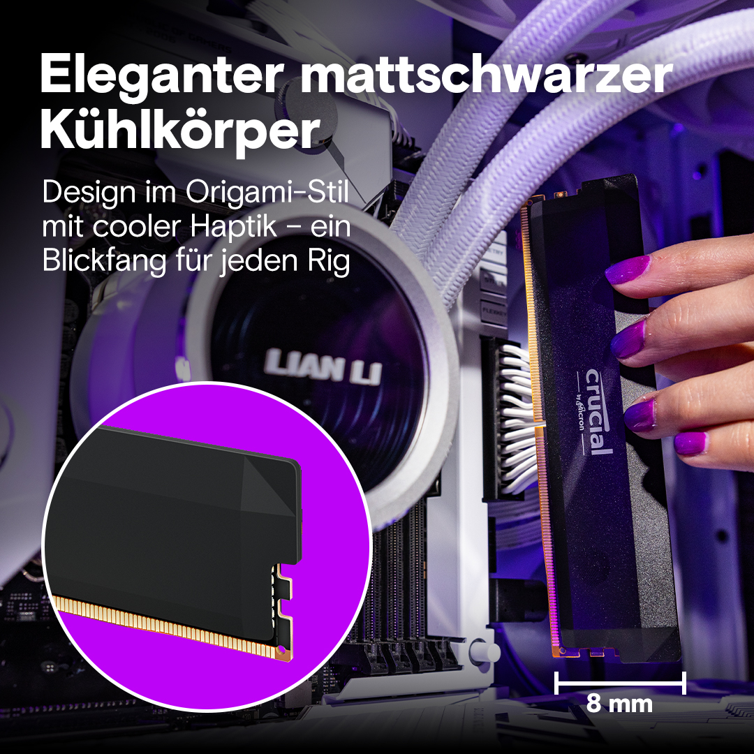 Crucial PRO DDR5-6000 OC 32GB kit （16×2） Crucial Pro Overclocking 32GB Kit (16GBx2) DDR5-6000 UDIMM Black