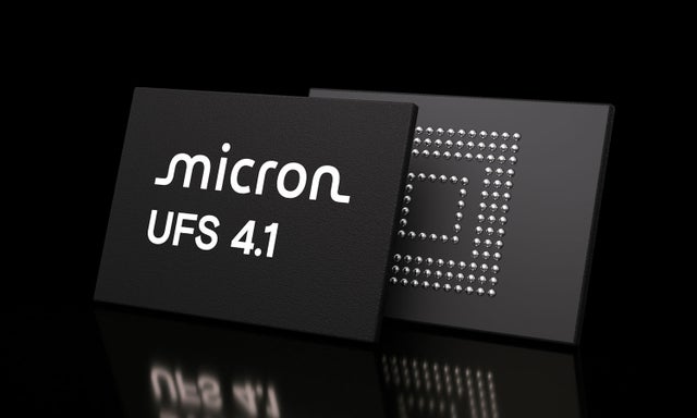 Left-facing Micron UFS 4.1 module front and back