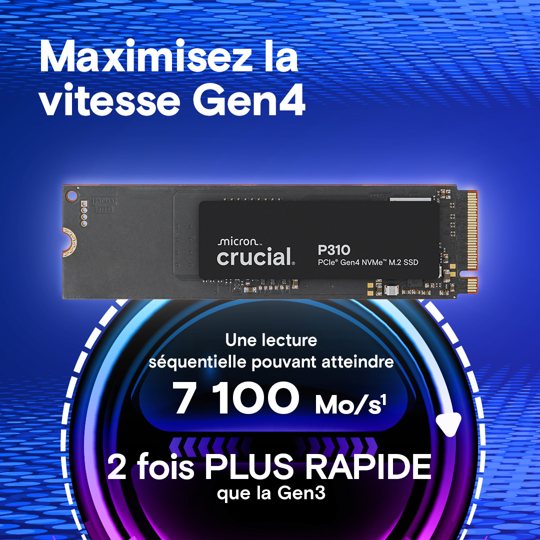 内蔵型SSD Crucial P310 500GB PCIe Gen4 NVMe M.2 SS Crucial P310 500GB PCIe Gen4 NVMe 2280 M.2 SSD | CT500P310SSD8