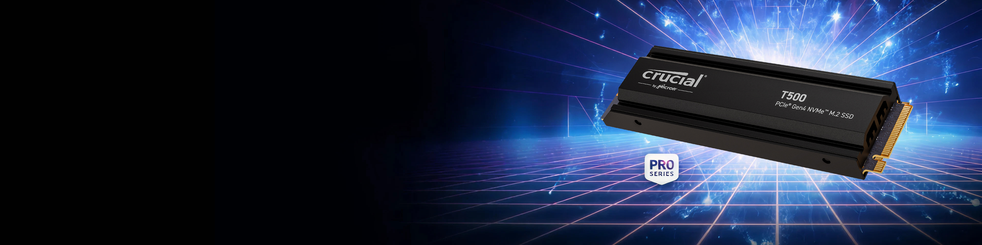 Crucial T500 1TB PCIe Gen4 NVMe M.2 SSD with heatsink