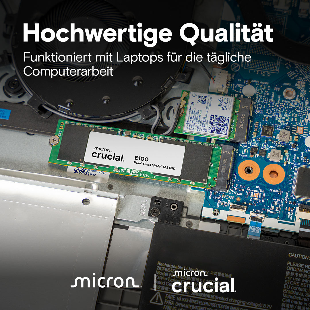 Crucial E100 2TB PCIe Gen4 NVMe M.2 SSD | CT2000E100SSD8 | Crucial DE