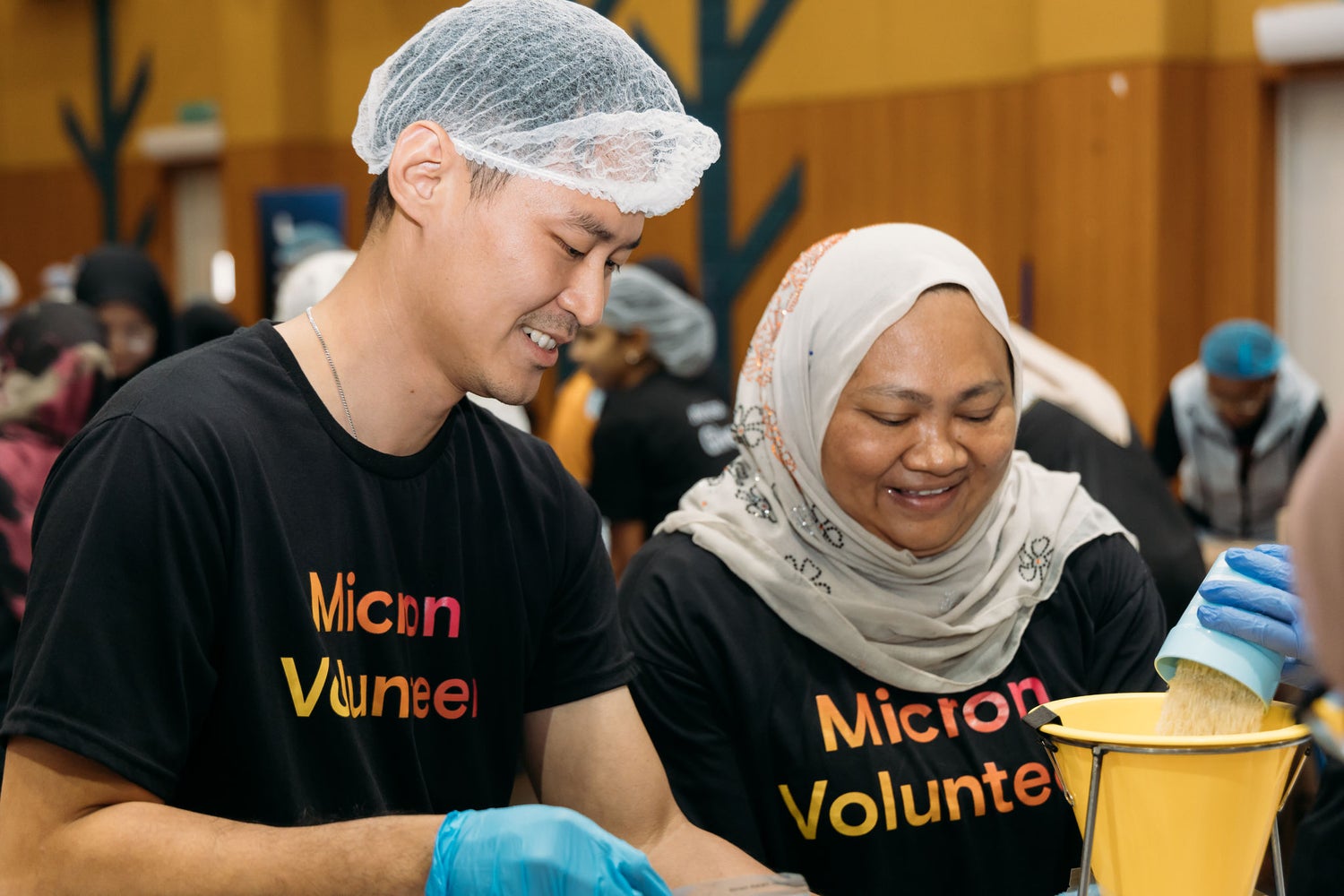 Micron employees volunteering