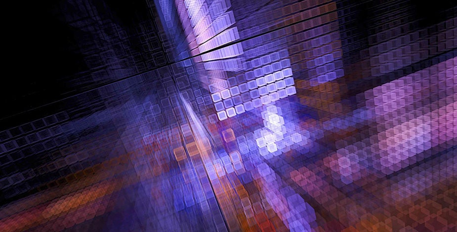 A grid of colorful boxes in 3-dimensions