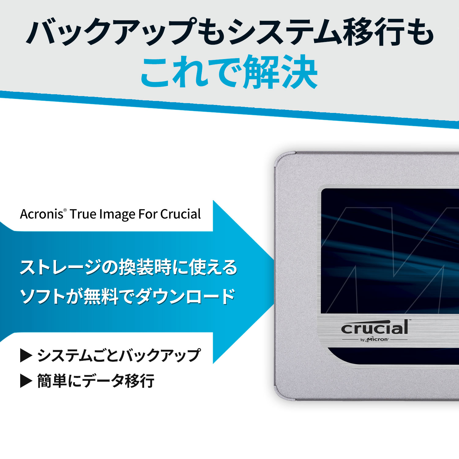 Crucial MX500 4TB 2.5インチSSD Crucial MX500 4TB SATA 6Gb/s 3D NAND 2.5in Internal SSD