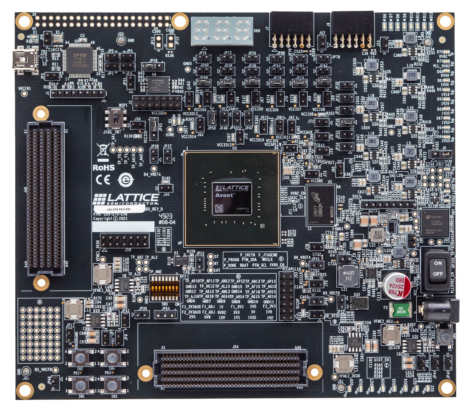 Lattice Avant-E Evaluation board with Micron LPDDR4 