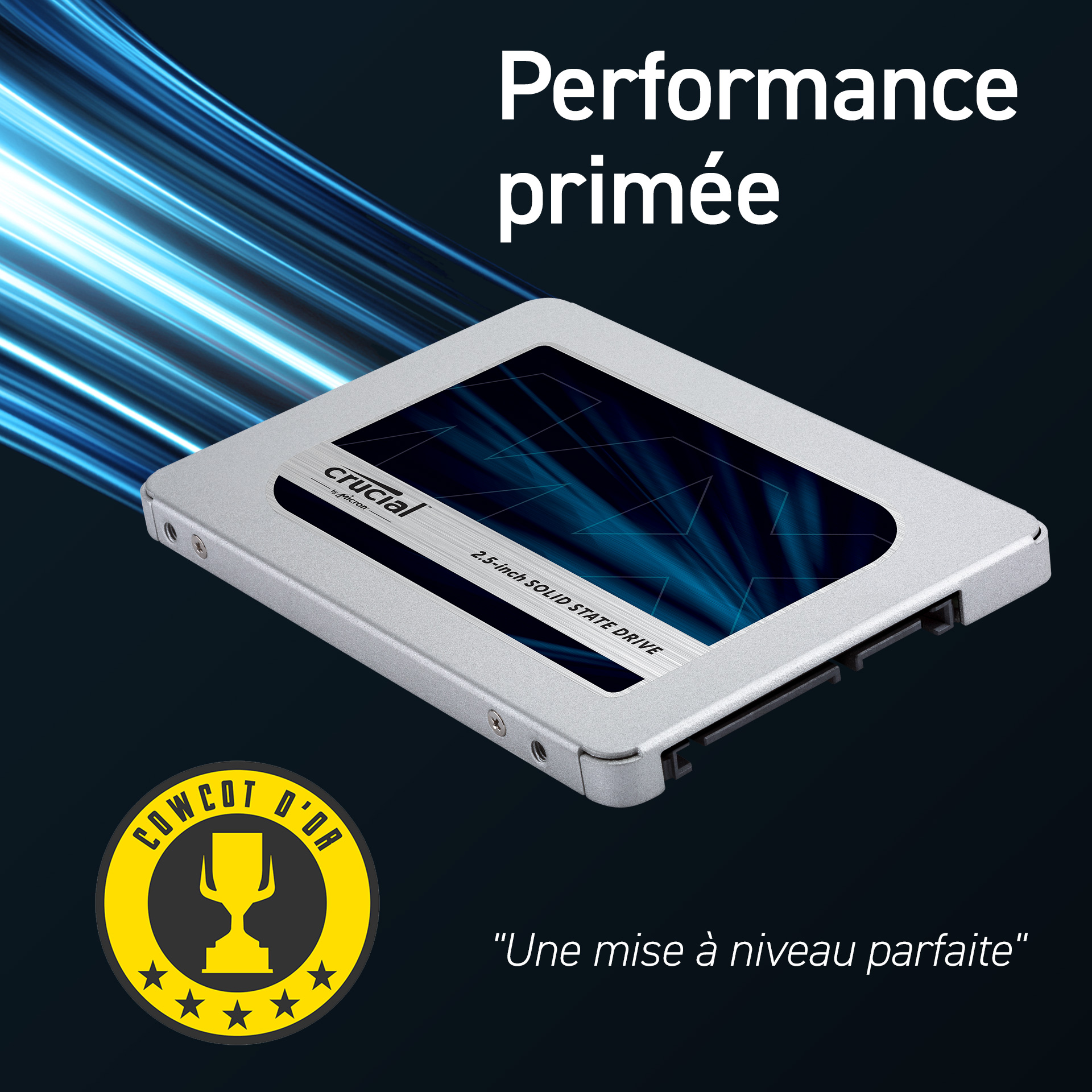 SSD Crucial MX500 4 To 3D NAND (2,5 pouces / 7mm