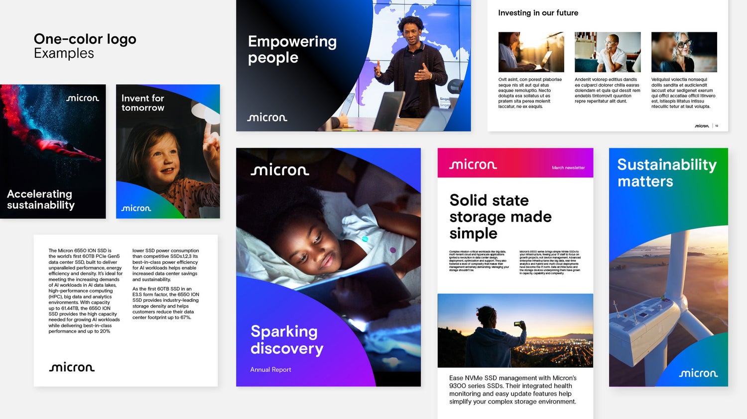 Micron logo one-color examples