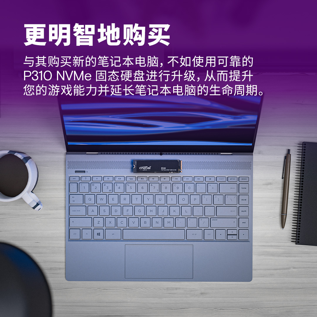 Crucial P310 4TB PCIe Gen4 NVMe 2280 M.2 SSD- view 4