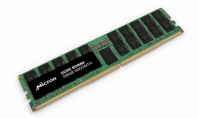 Micron DDR5 RDIMM 96GB and 128GB modules side by side