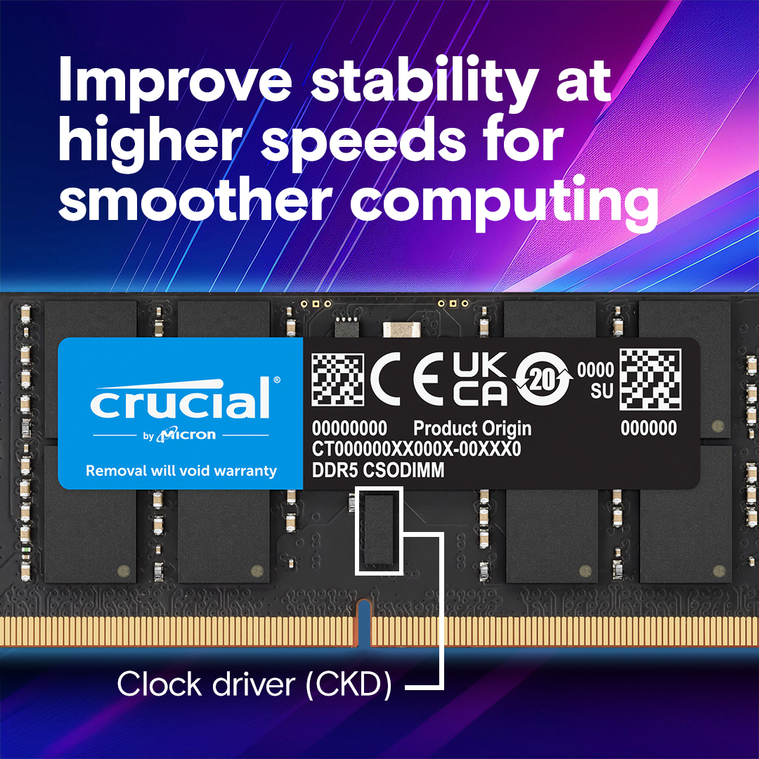 メモリー Crucial 32GB DDR5 SODIMM (16GB*2) Crucial 32GB DDR5 4800 MHz SO-DIMM Memory Kit CT2K16G48C40S5 B&H