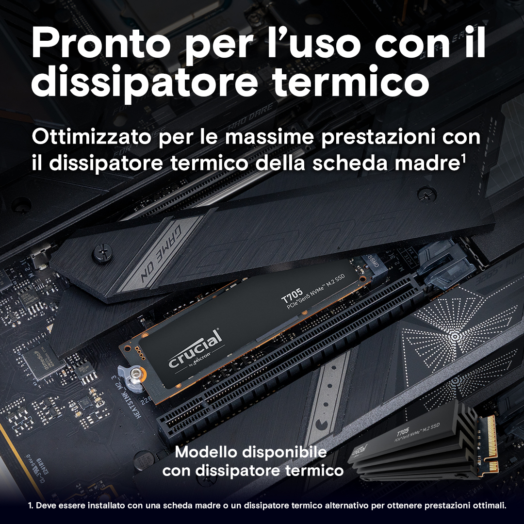 crucial - crucial　内蔵型 M.2 SSD　T705 CT1000T705SSD5-JP　1TB Amazon | Crucial T705 1TB PCIe Gen5 NVMe M.2 SSD