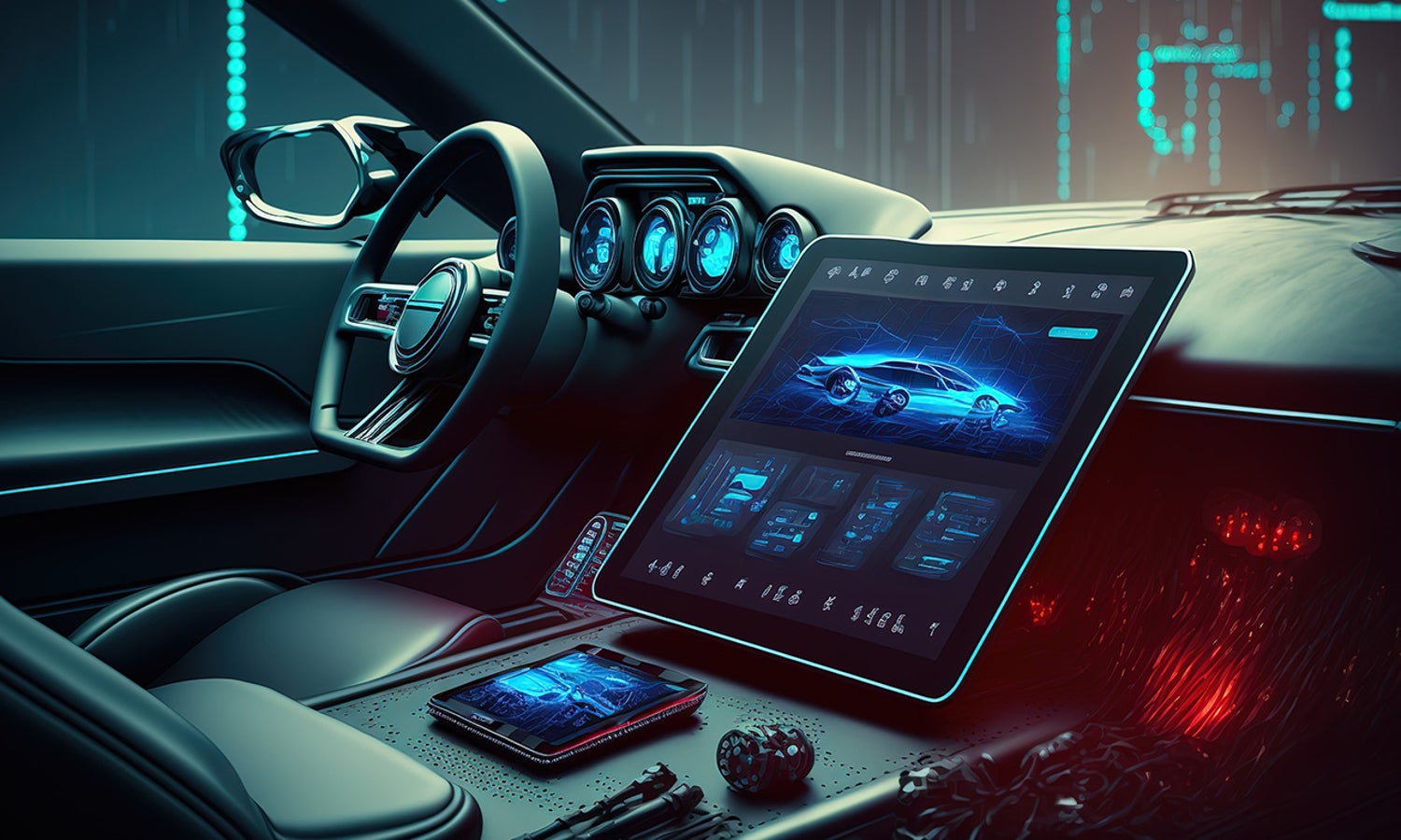 Interior of a futuristic car