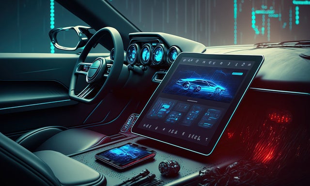 Interior of a futuristic car