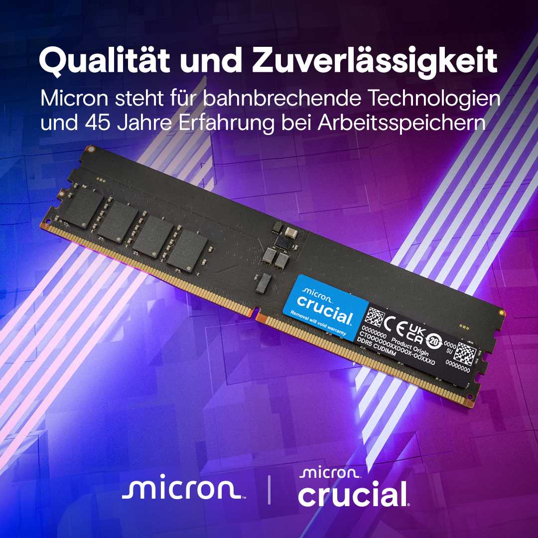Crucial 32GB Kit (16GBx2) DDR5-6400 CUDIMM | CT2K16G64C52CU5