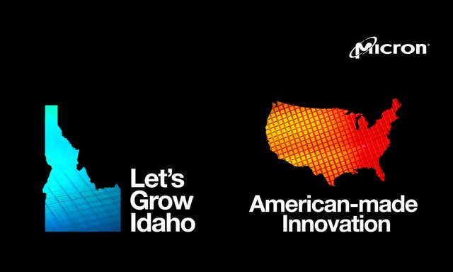 Lets Grow Idaho and American-made Innovation. Idaho and USA maps with wafers filling their centers