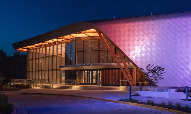 Nighttime view of Micron's Manassas, Virginia location